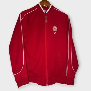 Y2K Olympics Official Canada HBC Red Full Zip Track Jacket 2006 Italy Size Small